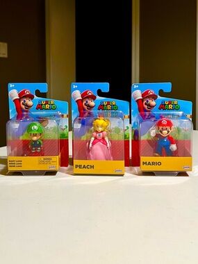 Nintendo: SUPER MARIO, PEACH & BABY LUIGI 3” Figures Set